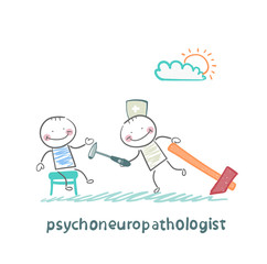Naklejka premium psychoneuropathologist check the patient's nerves