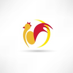 rooster wakes up in the morning icon