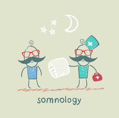 somnology gives the patient a sleep pillow