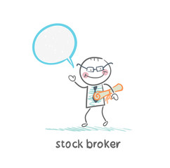 stock broker with documents says