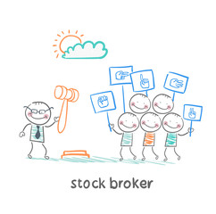 Naklejka premium stock brokers buy stocks