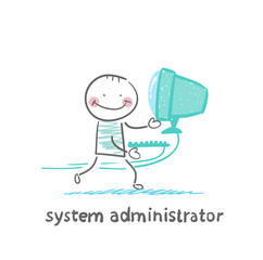 system administrator carries computer