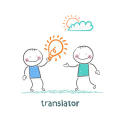 translator gives an idea man