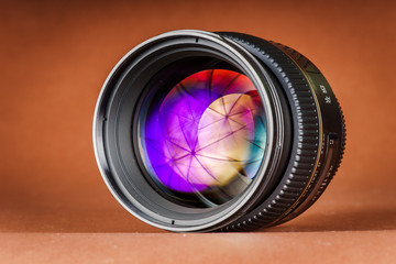 Macro view of photo lens