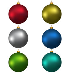 Colorful christmas balls & red, blue, green, gray, orange