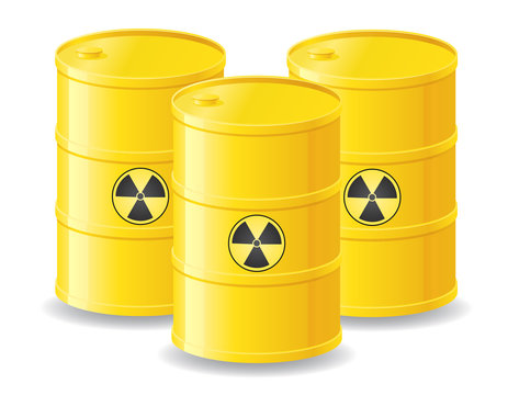 yellow barrels of radioactive waste vector illustration