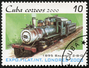 image of old railroad steam engine locomotive 2-8-0 (Baldwin