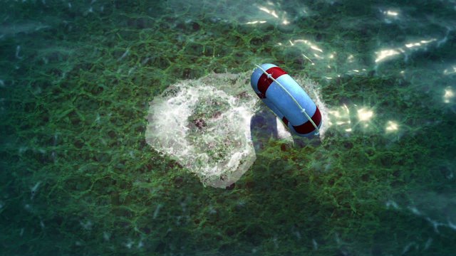 White lifebuoy  as help and freedom concept