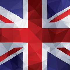 United kingdom flag in polygonal design.
