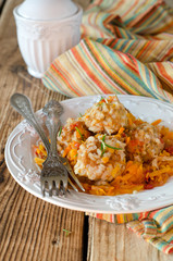 Meatballs stewed with vegetables