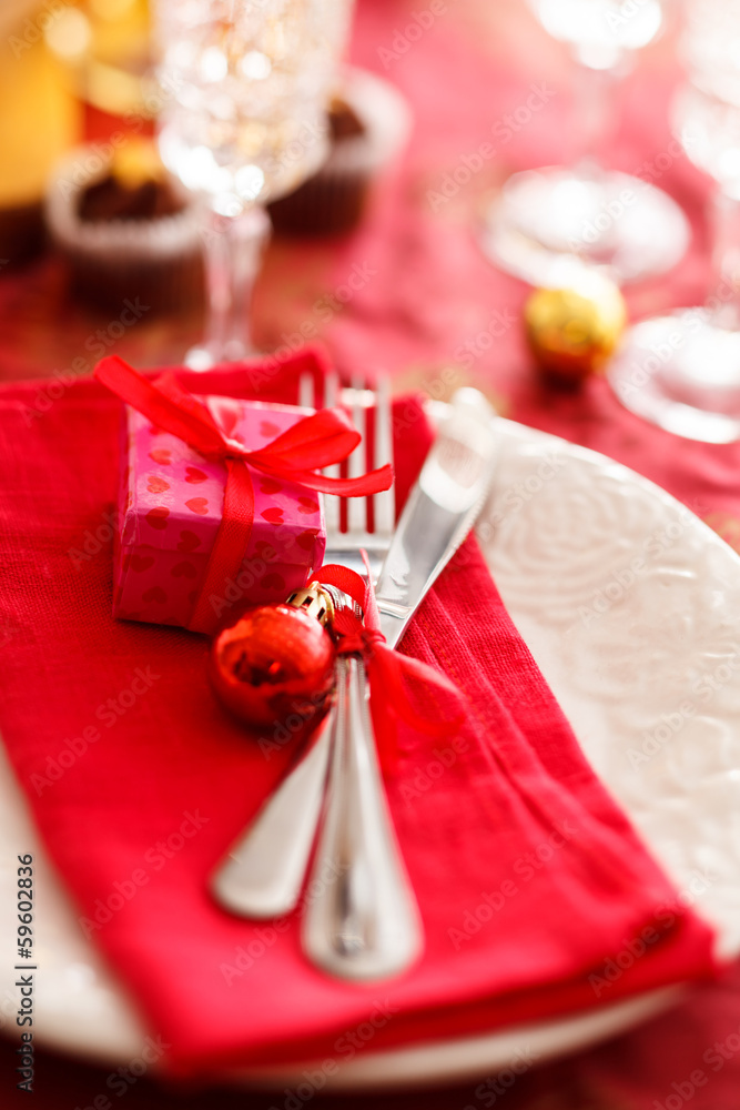 Poster christmas table setting