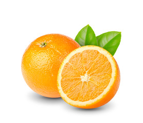 orange with leaf