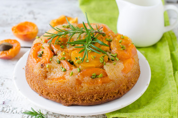 Apricot pie and pistachios
