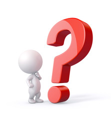 3D Person with Question Mark.