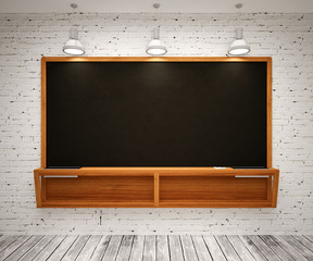 Blank Black School Chalk Board