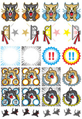 ワンポイントカットイラストデザイン集「吃驚猫」ネコのキャラクター