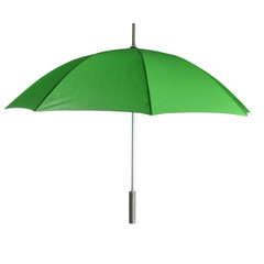 Green umbrella isolated on white background