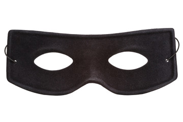 Black masquerade mask isolated on white background