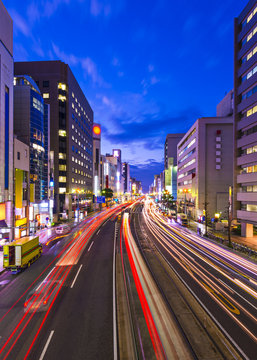 Hiroshima, Japan above Aioi-dori Avenue