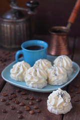 cup with coffee and cake
