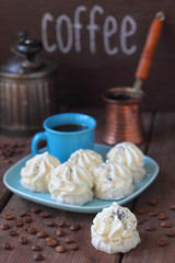 cup with coffee and cake