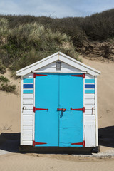 Obraz na płótnie Canvas Saunton Sands Beach Huts