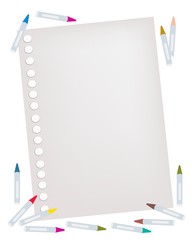 Colorful Crayons Lying on A Blank Page