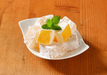 Mastic-flavored jelly cubes (Greek Turkish delight)