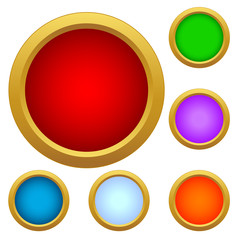 Set of multicolored glass buttons