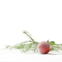 New year ornament in snow