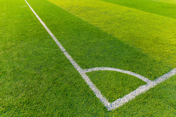 Obraz premium Corner of a synthetic football field