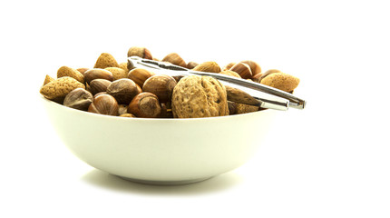 Mixed nuts in shells selection of Brazil,almonds,walnuts and haz