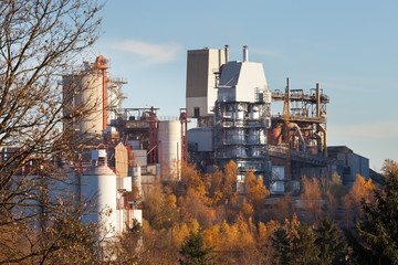 Fototapeta na wymiar Clean lime factory plant forest Wulfrath Germany