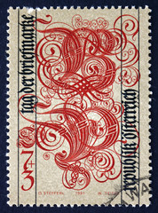 Postage stamp Austria 1991 Letters B and P