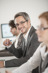 portrait of businessman during a meeting