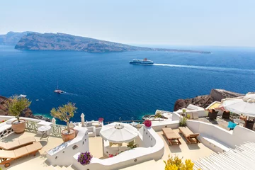 Papier Peint photo autocollant Santorin View of Fira town - Santorini island,Crete,Greece