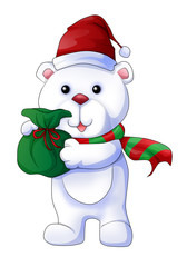 Cartoon illustration of character for Christmas, cute bear