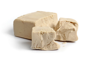 Baker's yeast isolated on white background