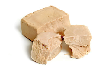 Baker's yeast isolated on white background