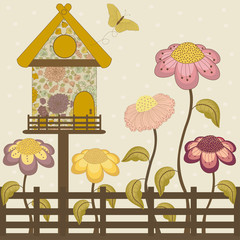 Floral house with spring flowers © Rouz