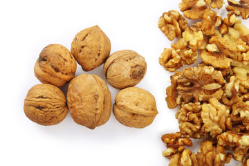 Walnuts Isolated on White