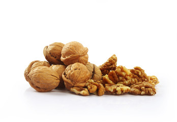 Walnuts Isolated on White