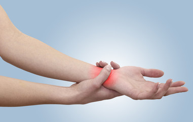 Acute pain in a woman wrist