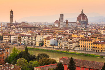 Fototapeta na wymiar Florence city during sunset
