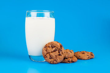 Glass of milk and cookies