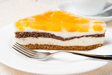 Piece of cake with a peaches