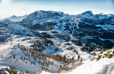 Alps in winter, Ski resort Nassfeld - Mountains Alps, Austria