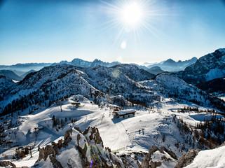 Alps in winter, Ski resort Nassfeld - Mountains Alps, Austria