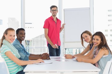 Fototapeta premium Casual business people in office at presentation