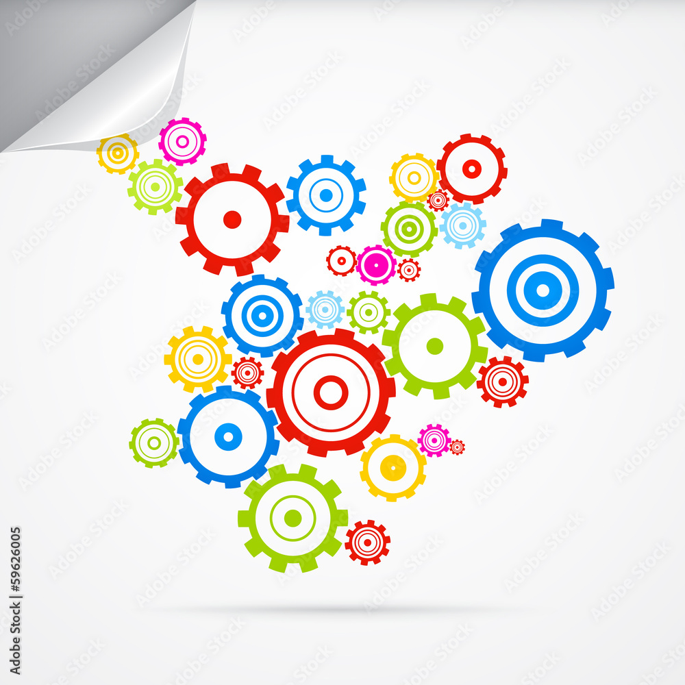 Poster abstract vector cogs - gears